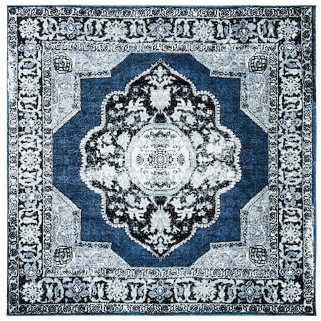 Safavieh 3 x 3 ft. Vintage Hamadan Power Loomed Square Area Rug Blue & Grey VTH219M-3SQ